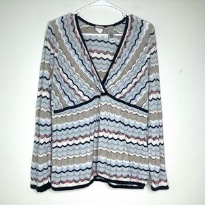 < Y2K Emma James Chevron Knit Sweater Top >